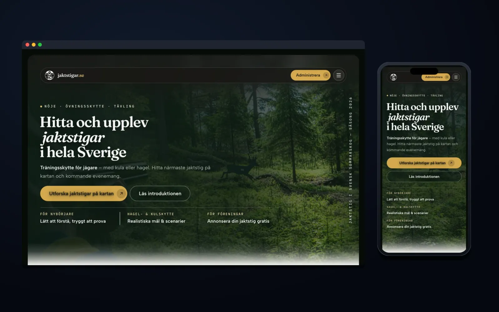 jaktstigar.se — skärmbild av sajten