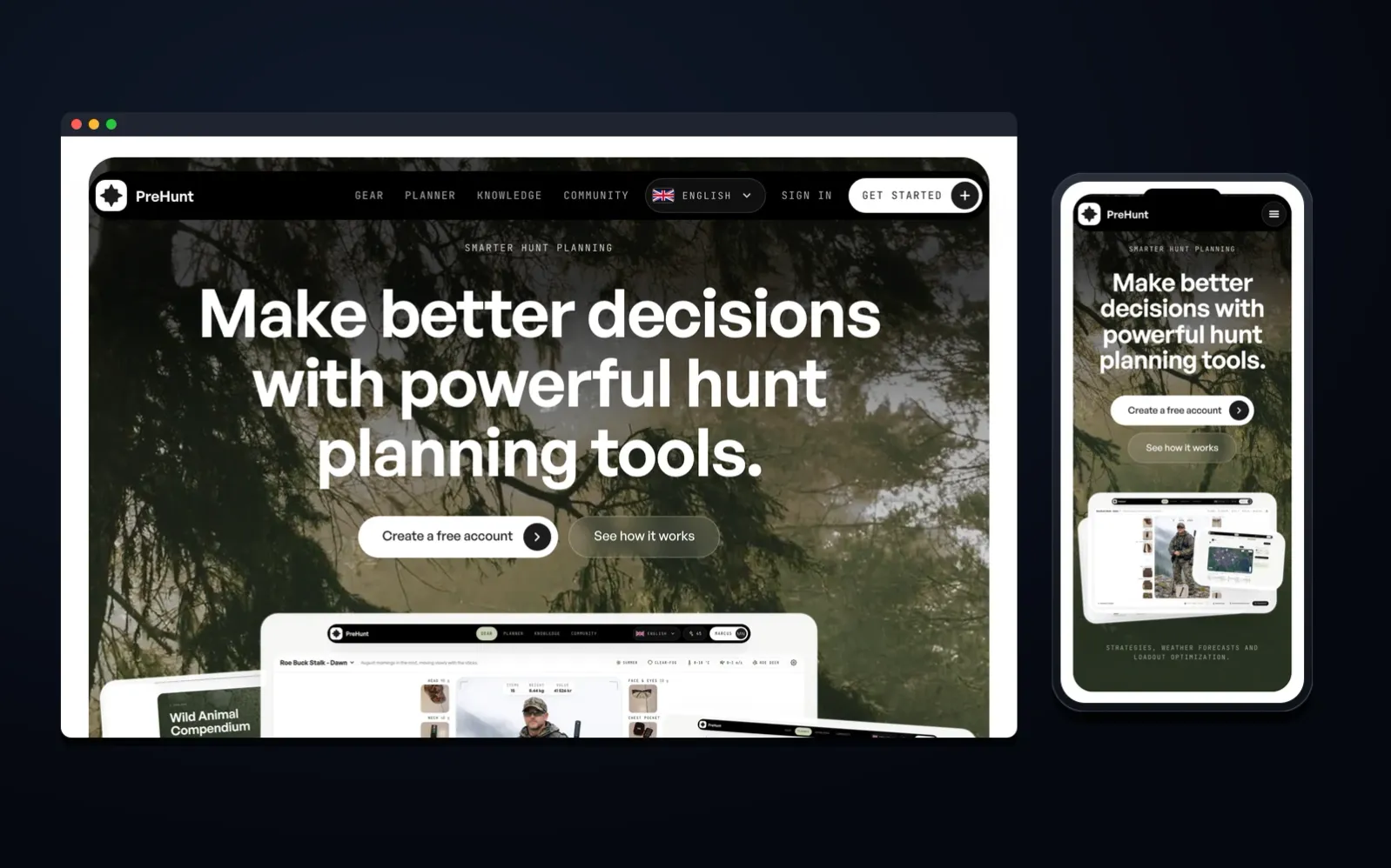 PreHunt.app — skärmbild av sajten